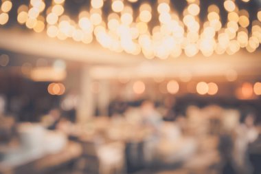 Restoran veya kahve s ile bulanıklık soyut bokeh ışık arka plan