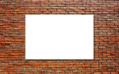 Grunge tuğla kırmızı duvar doku backgro boş beyaz kağıt tahta