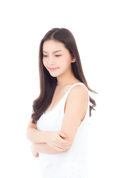 Retrato de bela mulher asiática maquiagem de cosméticos, beleza de — Fotografia de Stock