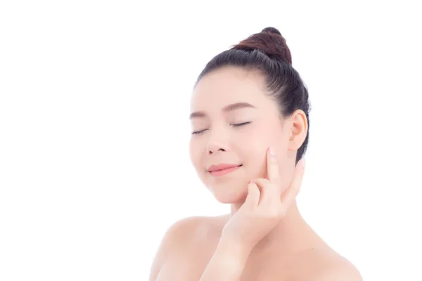 Porträt der schönen Frau Make-up der Kosmetik, Mädchen Hand berühren — Stockfoto