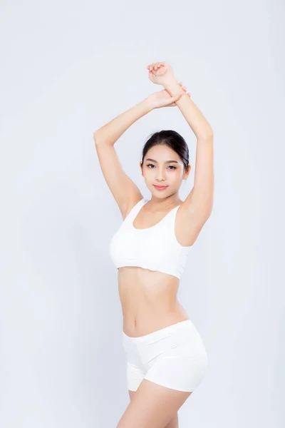 Portre genç asyalı kadın uygun güzel vücut diyet gülümseyen 