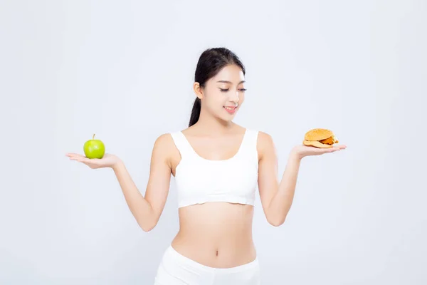 Bela jovem ásia mulher magro forma com dieta escolher fresco — Fotografia de Stock