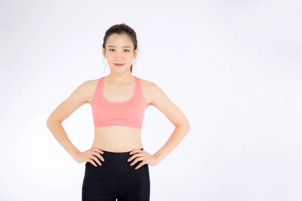 Hermoso retrato joven mujer asiática en ropa deportiva con sati — Foto de Stock