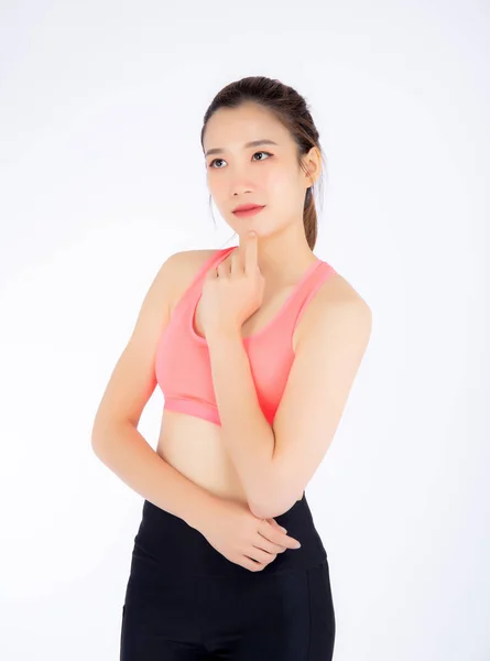 Beau portrait jeune femme asiatique en vêtements de sport avec sati — Photo