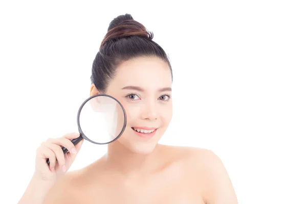 Portret pięknej azjatyckiej kobiety z czystą świeżą twarzą, dziewczyna ma — Zdjęcie stockowe