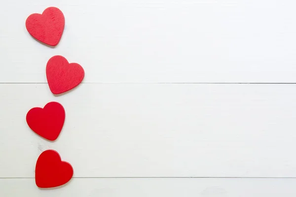 Red Heart with love on wooden background, 14 February Valentine