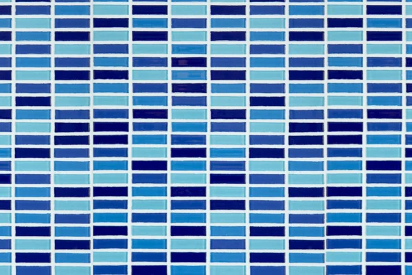 Blue tile mosaic texture pattern seamless floor background, abst — ストック写真