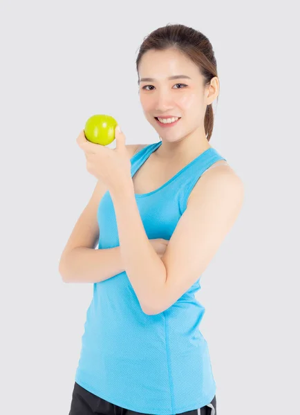 Hermoso retrato joven mujer asiática en ropa deportiva con sati — Foto de Stock