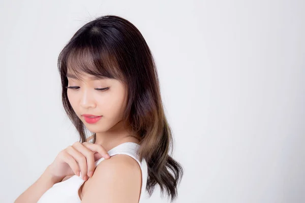 Güzel bir Asyalı kadın kozmetik, güzel Asyalı kız eli — Stok fotoğraf