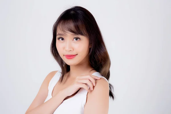 Gyönyörű nő ázsiai smink kozmetikai, szépség ázsiai lány kéz — Stock Fotó