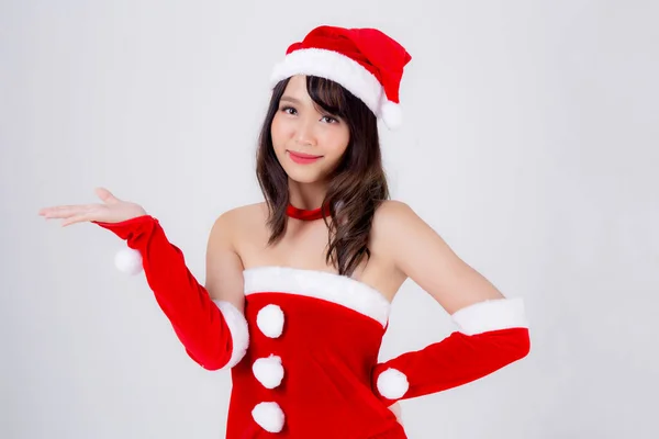 Bello ritratto giovane asiatico donna Santa costume presentazione em — Foto Stock