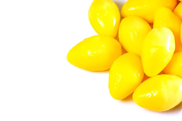 Ginkgo seeds boiled on white background — Stock Photo, Image