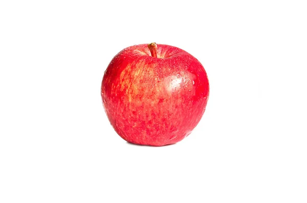 Olgun Kırmızı Elma Beyaz Arkaplanda Izole Edilmiş — Stok fotoğraf