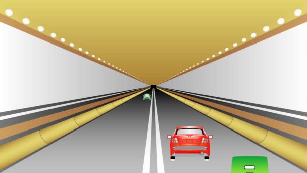 Voitures en tunnel. Voitures dans la trajectoire du tunnel. Voitures se déplaçant dans le tunnel routier. Voiture conduisant rapidement dans le tunnel routier . 