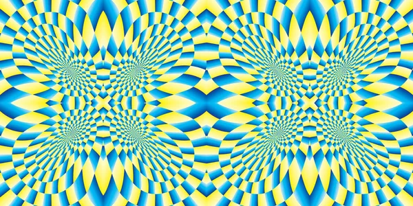 Hintergrund Bewegungsillusion Psychedelische Illusion Futuristische Muster Verzerrungseffekt Geometrisches Muster Mit — Stockvektor