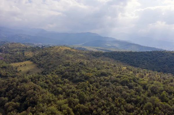 Almaty City Desde Vista Pájaro Foothills Trans Ili Alatau Inglés — Foto de Stock