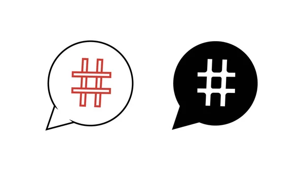 kırmızı basit ince çizgi hashtag simgesi. düz kontur trendy logotürü grafik sanat tasarım illüstrasyon beyaz arka plan üzerinde izole. microblogging veya reklam amblemi için popüler mesaj kavramı. Vektör