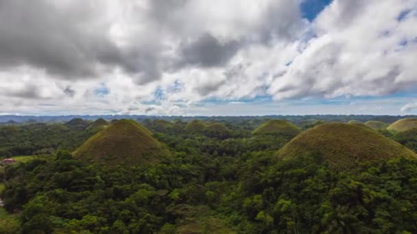 Time Lapse Con Vista Panorámica Chocolate Hills Isla Bohol Filipinas — Vídeo de stock