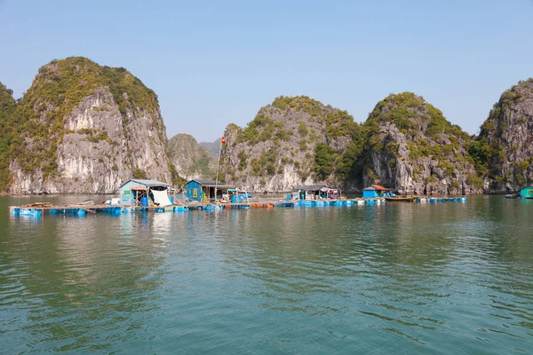 Balıkçı Köyü Uzun Koyda Kuzeydoğu Vietnam Aralık 2013 Üzerinde Yüzer — Stok fotoğraf