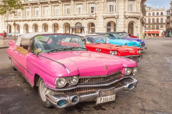 Havana Cuba October 2016 Old American Cars 50S Parked Capitolio — Stock Photo, Image