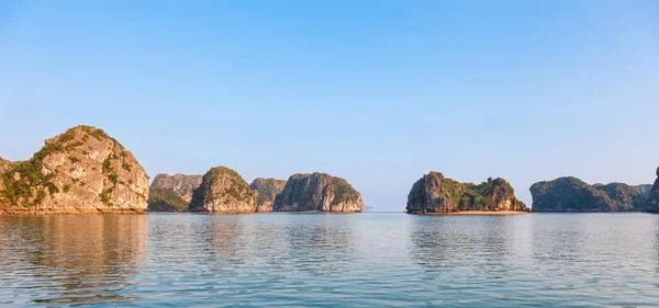 Panorama Paysager Baie Long Nord Vietnam Baie Compose Amas Dense — Photo