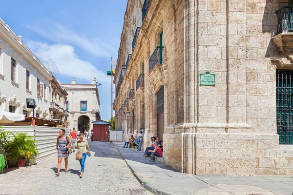Havana Cuba Жовтня 2016 Погляд Життя Вулиці Історичній Частині Старої — стокове фото