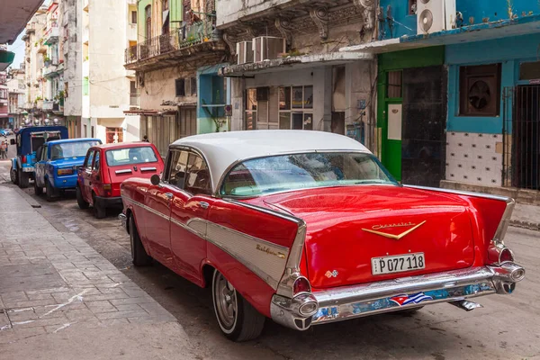 Havana Cuba October 2016 Classic Old Style Vintage American Red Royalty Free Stock Images