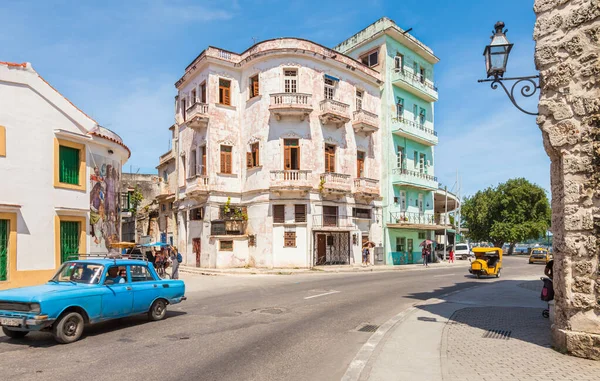 Havanna Kuba Október 2016 Utcai Jelenet Régi Városrészben Gyönyörű Spanyol — Stock Fotó