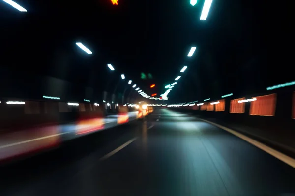 Movimento Velocidade Abstrato Estrada Rodoviária Urbana Tunne — Fotografia de Stock