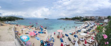 ksamil arnavutluk büyük plaj çok güzel panorama