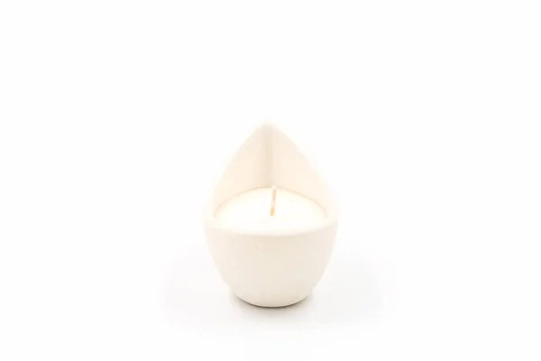 Schöne Kerze Für Wellness Auf Weißem Hintergrund — Stockfoto