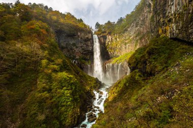 Kegon Falls Japans en yüksek şelaleler Nikko Milli Parkı, Japonya, sonbaharda biri.
