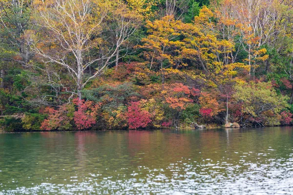 Vista Lago Yunoko Temporada Outono Parque Nacional Nikko Nikko Tochigi — Fotografia de Stock