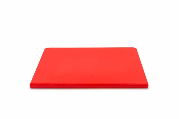 Fechar Notebook Couro Vermelho Isolado Fundo Branco — Fotografia de Stock