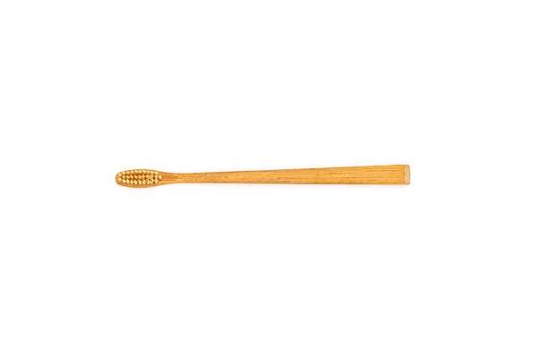 Bamboo toothbrush on white background. — Stock Photo, Image