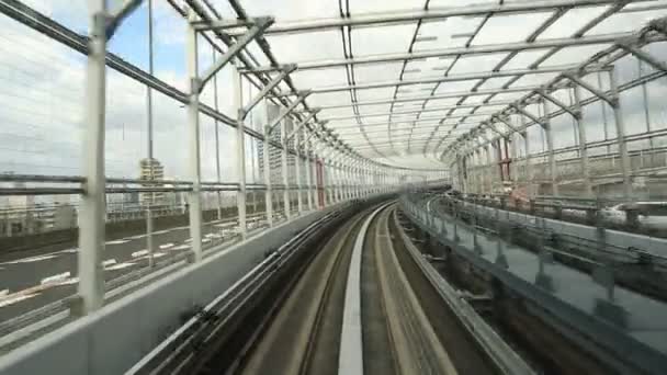 Tokyo Japon Octobre 2018 Tokyo Monorail Ligne Yurikamome Service Automatisé — Video