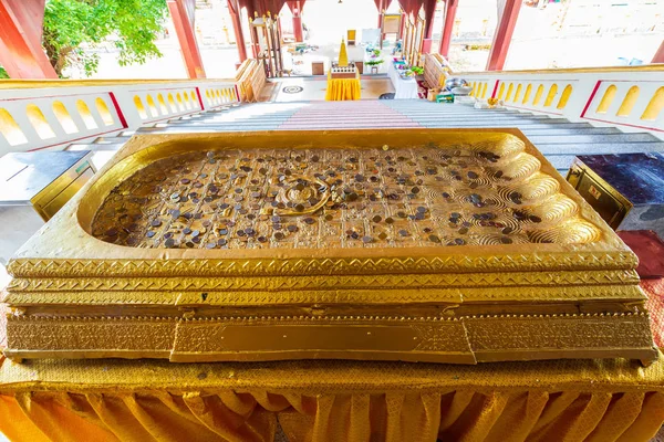 Buddha's Footprint in Phuthakaya pagoda, Bodhgaya Stupa Sangklab — Stock Photo, Image