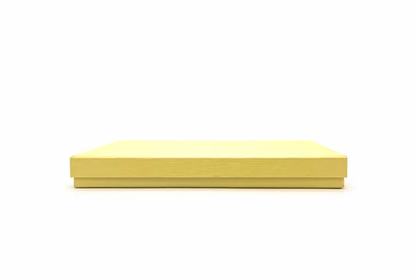Goldene Quadratische Box Auf Weißem Hintergrund — Stockfoto
