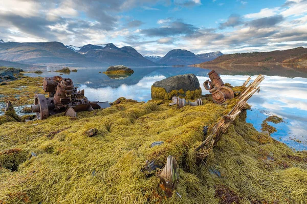 Paysage Automne Côte Mer Norvège Tromso — Photo