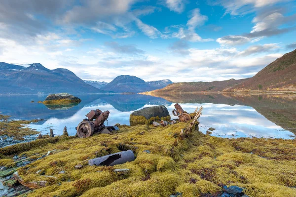 Höstlandskap Norges Kust Tromso Stockbild