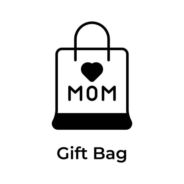 Mothers day shopping bag icon in trendy design style