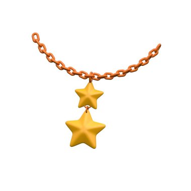 Parti, moda ve hediyeler için 3D kolye simgesi.