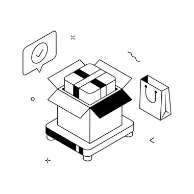 Ekommerce teslimatı, paketler ve paketlerin açılması için ambalaj paketlerinin açılması