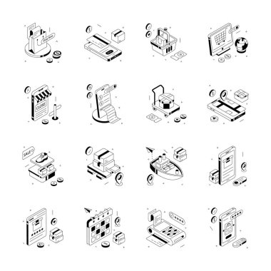 Alışveriş ve ekommerazın şu inanılmaz izometrik çizimlerine bir bakın.