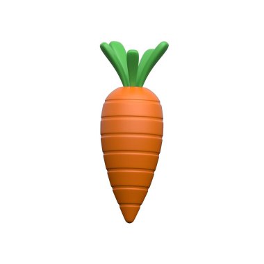 Modern tasarım tarzında üç boyutlu bir havuç simgesi.