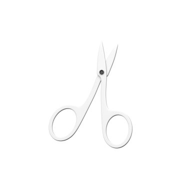 Beyaz arkaplanda izole edilmiş profesyonel manikür makasının yüksek kaliteli 3D simgesi