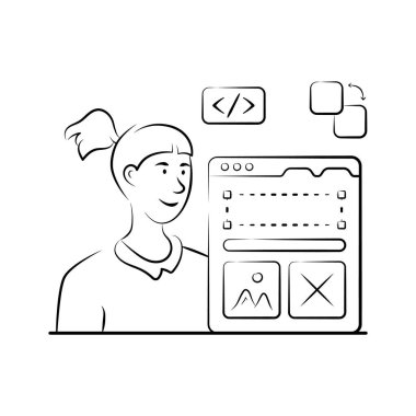 Modern tarzda kullanıcı deneyiminin bu inanılmaz el çizimi illüstrasyonunu yakalayın