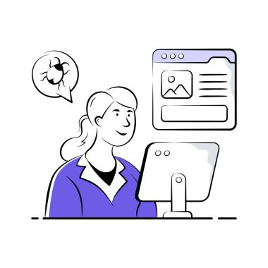 Developer fixing errors in software code, concept illustration of debugging clipart svg vector 
