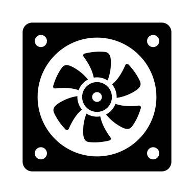 Automotive cooling fan line icon for garage, mechanic, and repair.