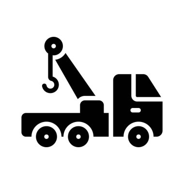 Line icon of tow truck for garage, service, and mechanic use.